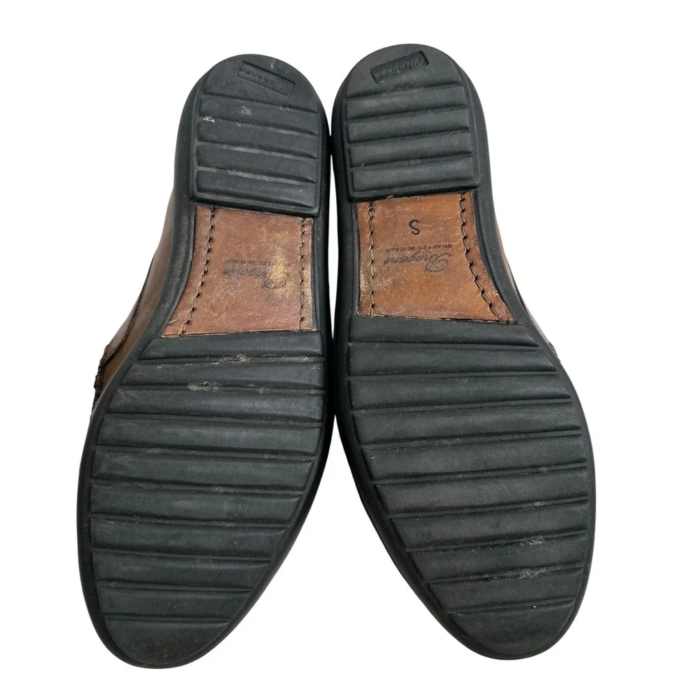 Bragano Men's Brown‎ Leather Tassel Loafer Dress Shoes Size 10.5 M ITALY made